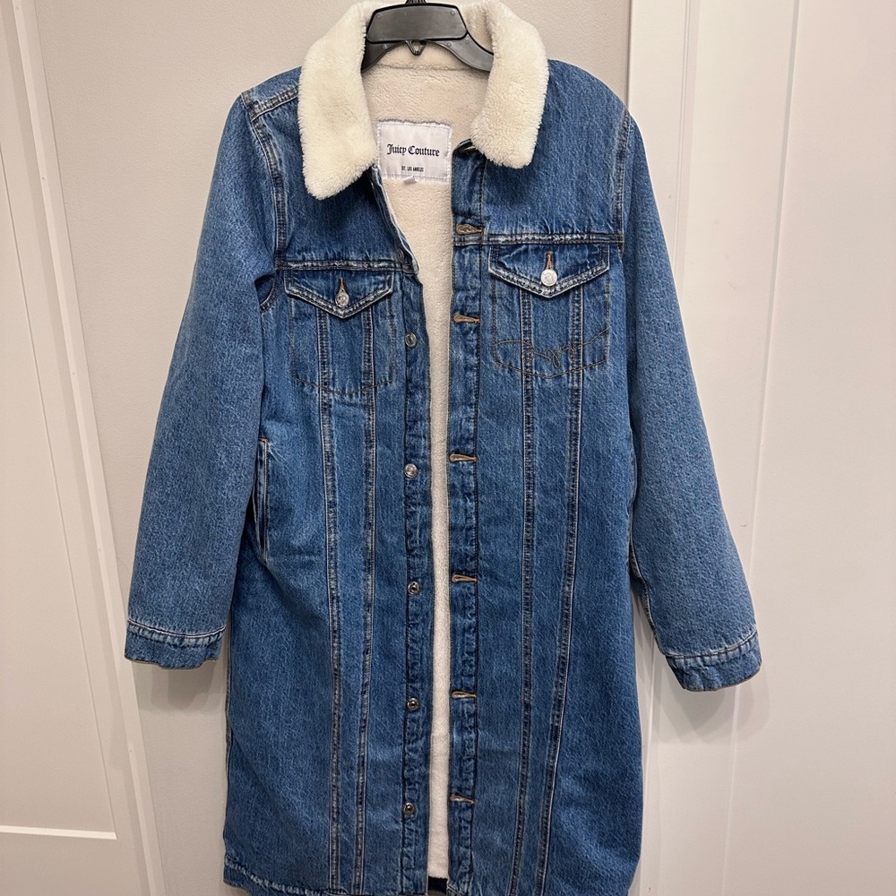 NWT Women’s Juicy Couture Long Denim Trucker Jacket